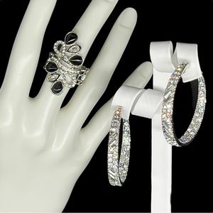 NWOT Statement Ring and Rhinestone Earrings Bundle 2 Piece Bundle